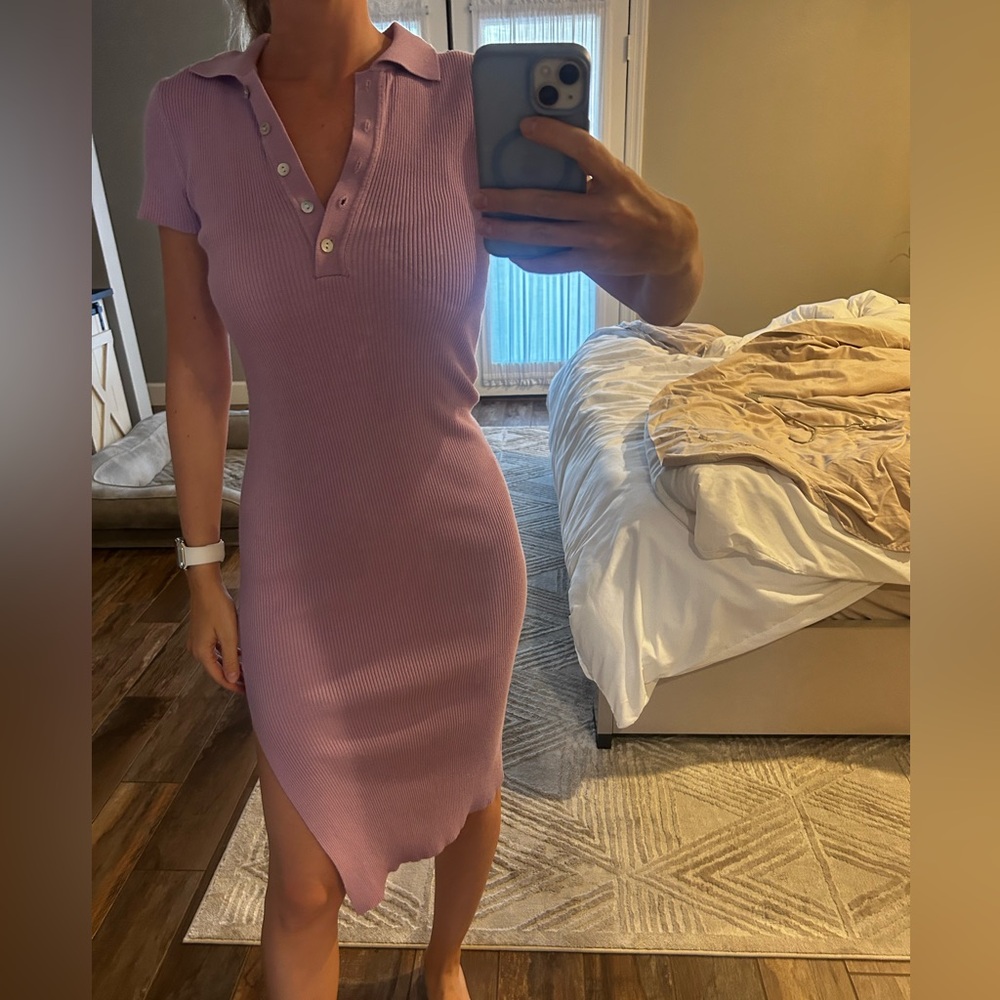 Purple ribbed dress